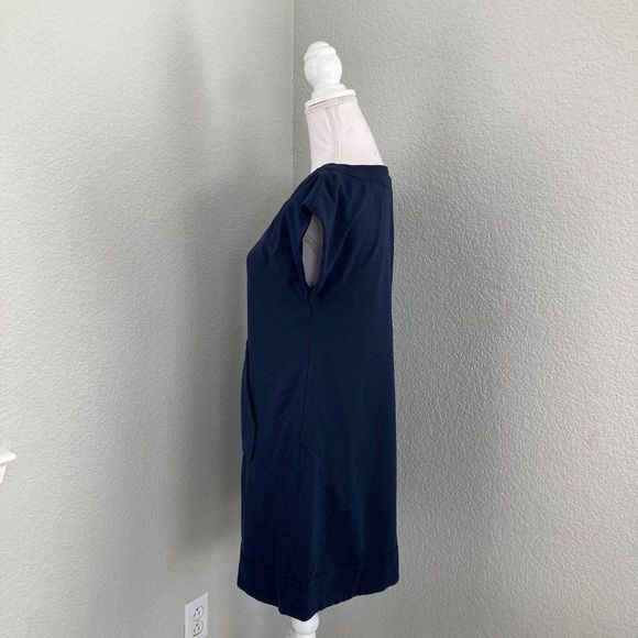 Cynthia Steffe Navy Short Sleeve Pocket Shift Dress Size Small - Picture 2 of 8
